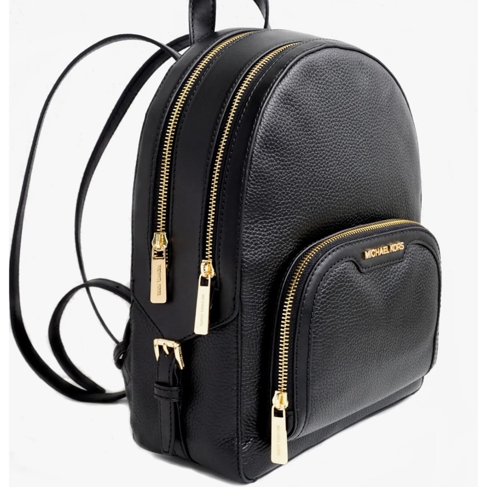 Michael Kors Backpack Bag Jaycee Md Pkt Backpack Leather Black NWT